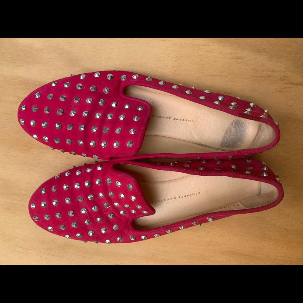 Giuseppe Zanotti Studded pink flats